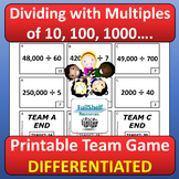 Dividing with Multiples of 10 100 1000 Review Activity Fun