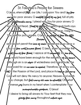 Divine Mercy Chaplet Prayer Handout & Coloring Page: Teach, Prayer, and ...