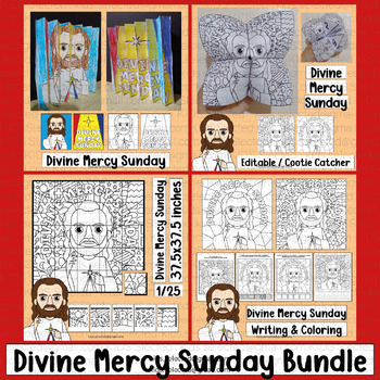 Preview of Divine Mercy Sunday Activities Bulletin Board Coloring Kindergarten Craft Art