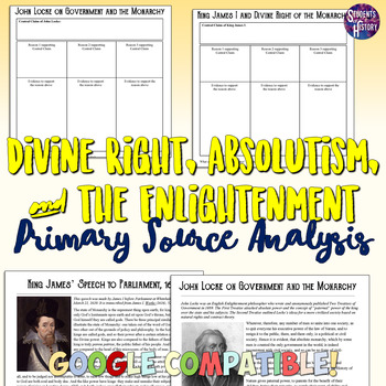 Preview of Divine Right, Absolutism, and the Enlightenment Primary Source Analysis