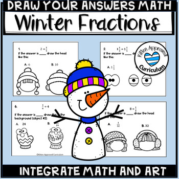 Preview of Fraction Art Project for Winter Art Activities