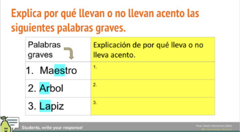 División de sílabas y acentos en Español PEAR DECK | TPT