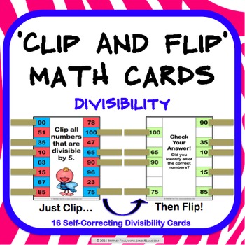 Preview of Divisibility Rules Hands on Division Activity Flashcards Finding Common Factors