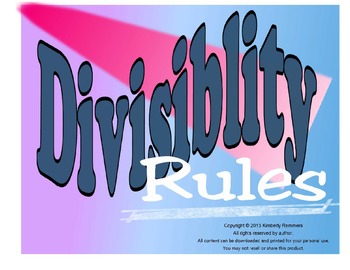 Preview of Divisibility Poster