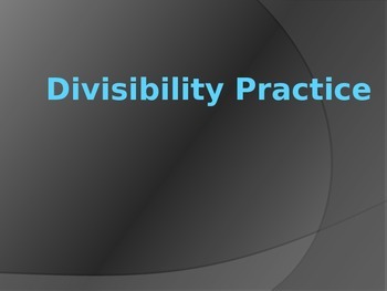 Preview of Divisibility Practice