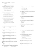 Divisibility Prime Factors Test  6th 7th Math 