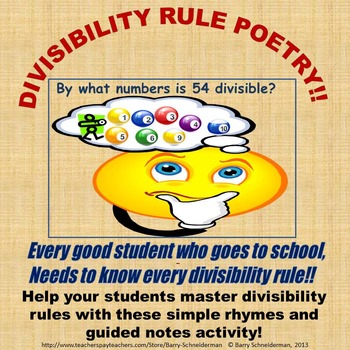 Preview of Divisibility Rule Poetry