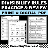 Divisibility Rules Activities, 4th Grade Math Review Games