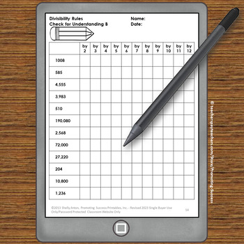 divisibility rules activities 4th grade math review games