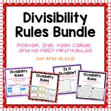 Divisibility Rules Bundle Poster INB Task Cards NO PREP Printable