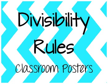 Preview of Divisibility Rules Classroom Posters