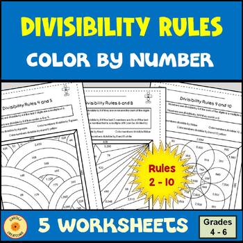 Preview of Divisibility Rules Color By Number Activity Worksheets