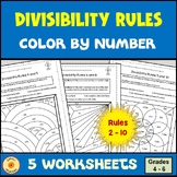 Divisibility Rules Color By Number Activity Worksheets