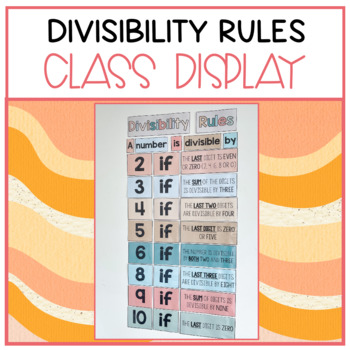 Preview of Divisibility Rules Display/Poster (Boho and B+W)