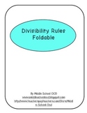 Divisibility Rules Foldable