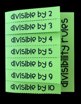 holiday homework grade math 4 for by  (Foldable)  TpT Rules Divisibility Davenport Lisa