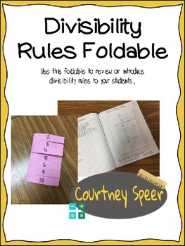 Preview of Divisibility Rules Foldable