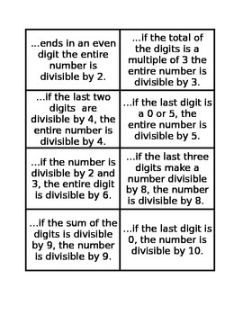 Divisibility Rules Foldable Notes by Mnemonics Mania | TpT