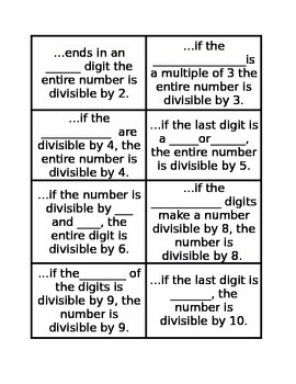 Divisibility Rules Foldable Notes by Mnemonics Mania | TpT