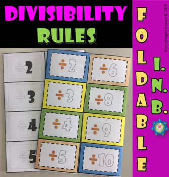 Preview of Divisibility Rules Foldable - PDF + EASEL