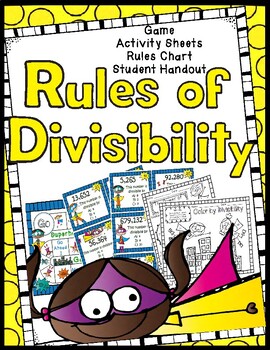 Download Divisibility Rules Game, Worksheets, Anchor Chart, Student Helper Handout