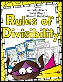 Divisibility Rules Game, Worksheets, Anchor Chart, Student