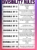 Divisibility Rules Handout & Foldables