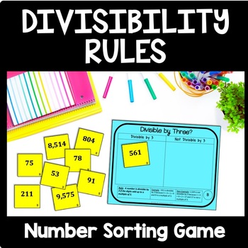 Preview of Divisibility Rules Game, Finding Factors Activity, Montessori Math Center Sort