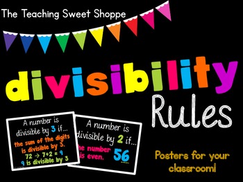 Preview of Divisibility Rules - Posters