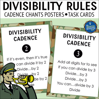 Preview of Divisibility Rules Posters Chants and Task Cards
