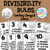 Divisibility Rules Posters Black and White Easy Printing C