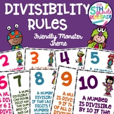 Divisibility Rules Posters in Color with a Friendly Monste