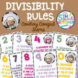 Divisibility Rules Posters in Color with a Western Cowboy Theme