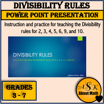 Preview of Divisibility Rules Power Point Presentation