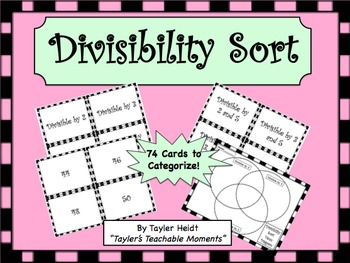 Preview of Divisibility Rules Sorting Activity