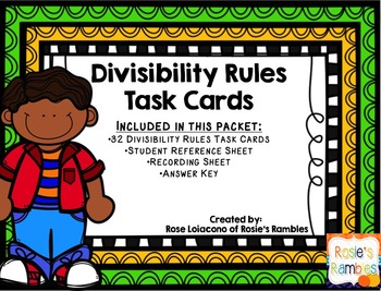 Preview of Divisibility Rules Task Cards