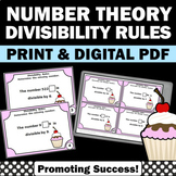 Divisibility Rules Division Strategies Task Cards 4th 5th 