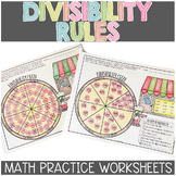 Divisibility Rules Worksheet Practice (Divisibility Pizza)
