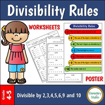 Preview of Divisibility Rules Worksheets and Poster