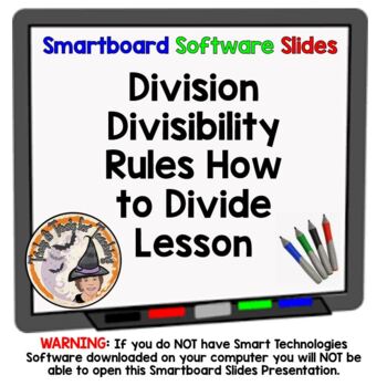 Preview of Division Smartboard Slides Lesson Divisibility Rules Teaches How to Divide
