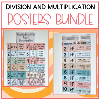Preview of Divisibility Rules and Multiplication Fact Strategies Posters/ Display BUNDLE