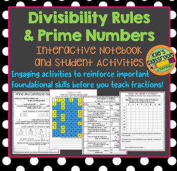 Preview of Divisibility Rules and Prime Numbers Interactive Notebook