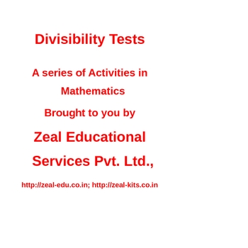Preview of Divisibility Tests