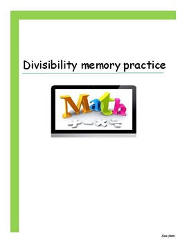 Preview of Divisibility memory practice