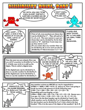 Preview of Divisibility_Rules_Pt1 (Cartoon)