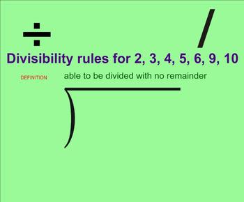 Preview of Divisibilty Rules - Smartboard Lesson