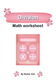 Division math worksheet and answer keys.