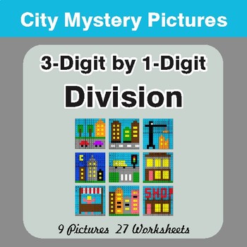 Division: 3-Digit by 1-Digit - Color-By-Number Math Mystery Pictures