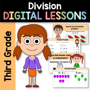 Preview of Division 3rd Grade Interactive Google Slides | Math Skills Review