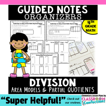 Preview of Division 4th Grade: Area Models and Partial Quotients: Templates 4.NBT.B.6